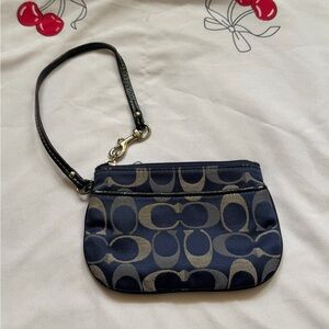 Y2K Coach Signature Navy and Black Wristlet